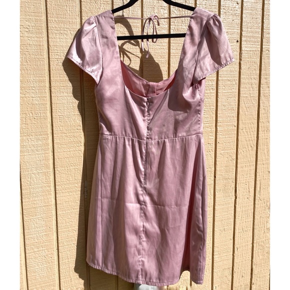 Satin Blush Mini Dress - Picture 3 of 4